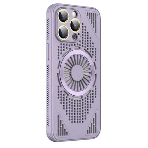 Funda para Teléfono Magsafe iPhone 13 Pro Max a Prueba de Golpes con Ventilación (Morado)
