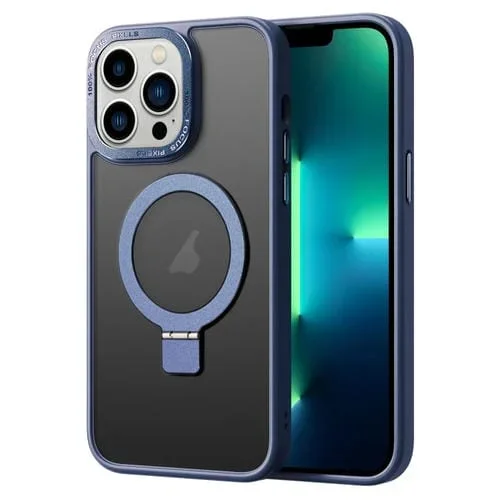 Funda para Teléfono Magsafe iPhone 13 Pro Max Skin Feel Soporte (Azul Oscuro)