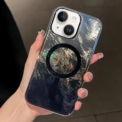 Funda para Teléfono Magsafe iPhone 13 Textura de Glaciar Degradado (Negra)