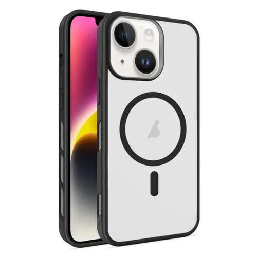 Funda para Teléfono Magsafe iPhone 14 Plus Enfriamiento Niebla Helada Laterales Translúcidos (Negra)