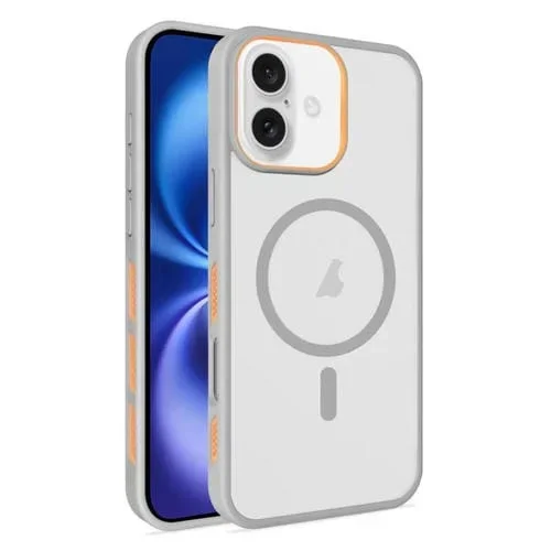 Funda para Teléfono Magsafe iPhone 16 Plus Enfriamiento Por Niebla Helada Laterales Translúcidos (Gris)