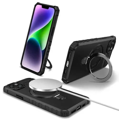 Funda para Teléfono Magsafe para iPhone 14 con Soporte (Negro)