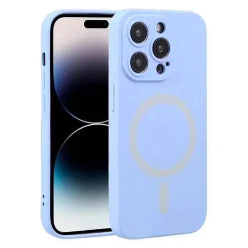 Funda para Teléfono Magsafe Silicona Líquida iPhone 15 Pro Max (Púrpura Claro)