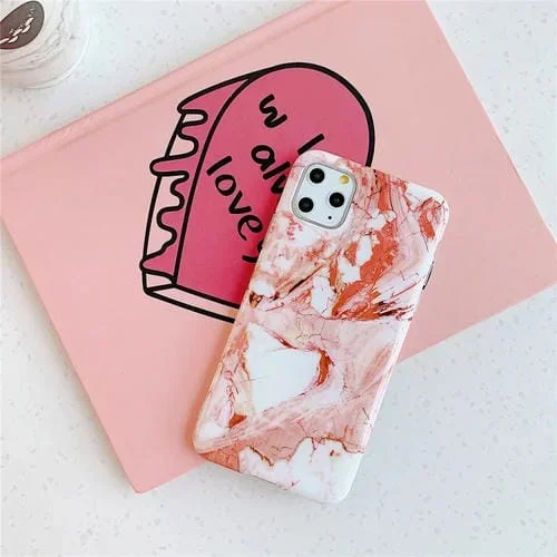 Funda para teléfono móvil TPU iPhone 12 Mini Smooth Marbled Imd (Norwegian Red F31)
