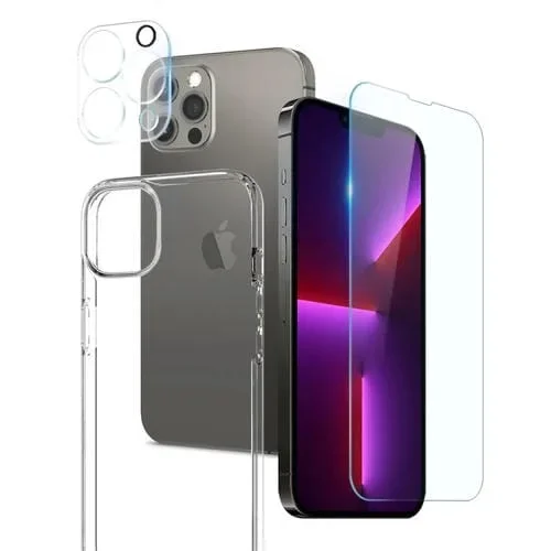 Funda para Teléfono Northjo iPhone 13 Pro Max TPU con Película de Pantalla y Lente (Transparente)