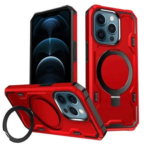 Funda para Teléfono Patronus Magsafe para iPhone 12 Pro Max con Soporte Magnético (Rojo)