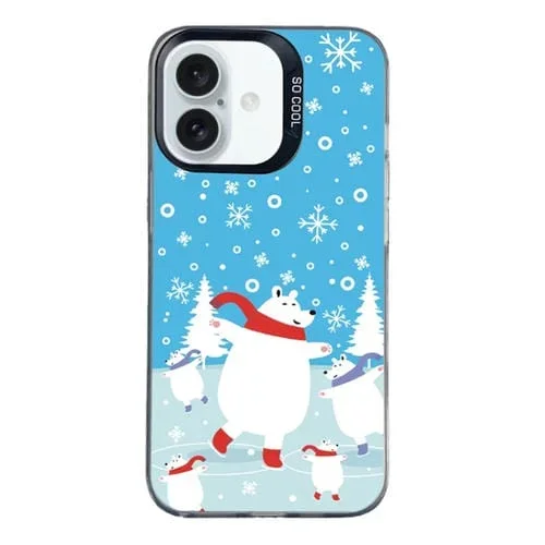 Funda para Teléfono PC Ck037 Cobertura Total Serie Navideña iPhone 16 (Negro)