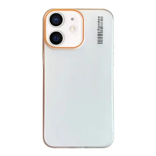 Funda para Teléfono PC iPhone 12 Translúcida Tacto Piel Arena (Blanco Transparente)