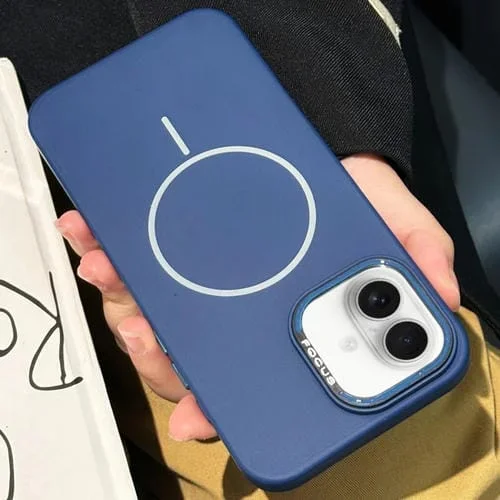 Funda para teléfono PC Magsafe para iPhone 16 Ultrafina y agradable para la piel (Azul)