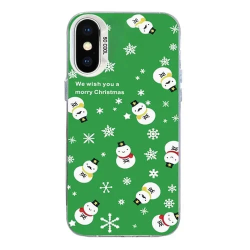 Funda para Teléfono PC Serie Navideña iPhone X/Xs Cobertura Total (Blanco)