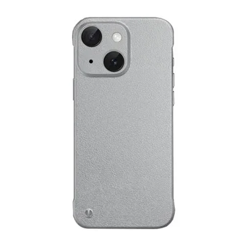 Funda para Teléfono PC Textura de Lichi sin Marco iPhone 14 (Plata Titanio)