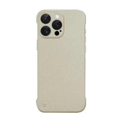 Funda para Teléfono PC Textura de Lichi sin Marco iPhone 14 Pro (Amarillo Claro)