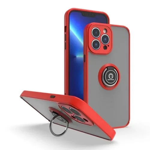 Funda para Teléfono Q Shadow 1 Series TPU + PC con Soporte para Anillo para iPhone 14 Pro Max (Rojo)