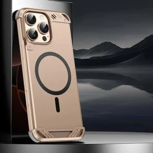 Funda para Teléfono R-Just RJ63 con Aroma Mecha y Magsafe sin Marco para iPhone 13 Pro Max (Dorado del Desierto)