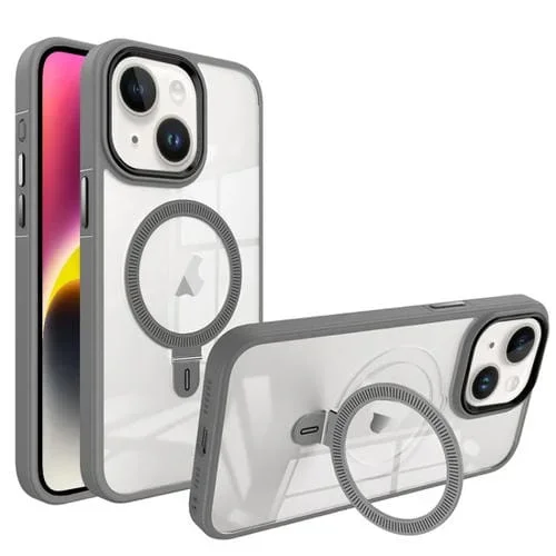 Funda para Teléfono Shield Armor Magsafe Holder para iPhone 14 (Gris)