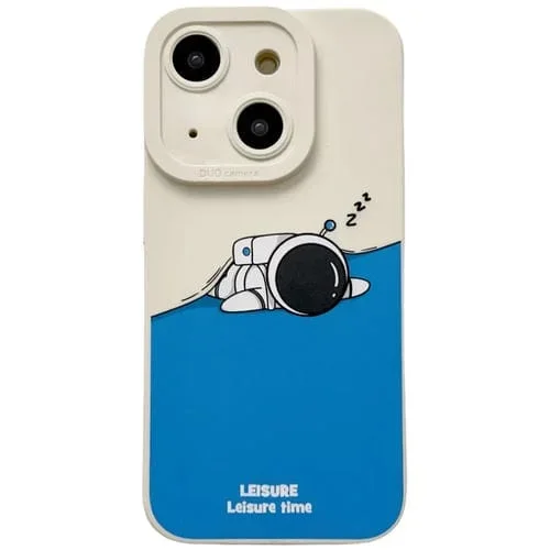 Funda para Teléfono TPU Apple iPhone 13 Liquid Angel Eyes Astronaut (Beige)