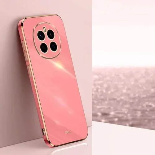 Funda para Teléfono TPU con Borde Dorado y Revestimiento 6D Recto para Honor Magic7 Xinli (Rojo Espino)