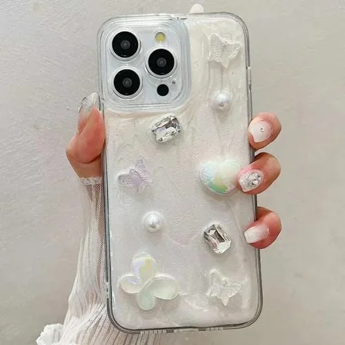 Funda para Teléfono TPU Decoden Cream Gum para iPhone 15 Pro (Mariposa)