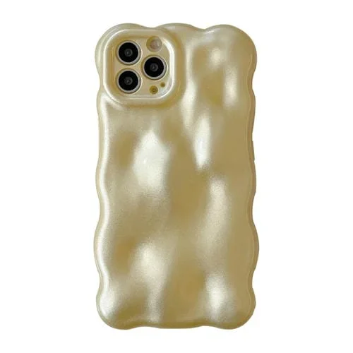 Funda para Teléfono TPU iPhone 15 Pro Wave Bubbles (Amarillo Nacarado)