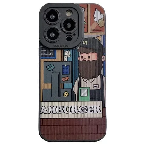 Funda para Teléfono TPU Liquid Angel Eyes Delantal Clerk para iPhone 15 Pro (Negro)