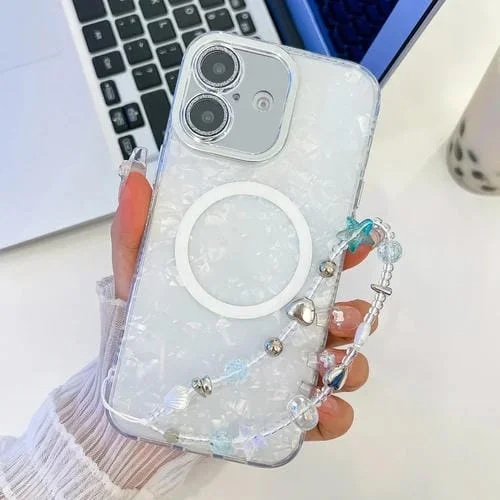 Funda para Teléfono TPU Magsafe con Película de Lente Brillante (Blanca) para iPhone 16