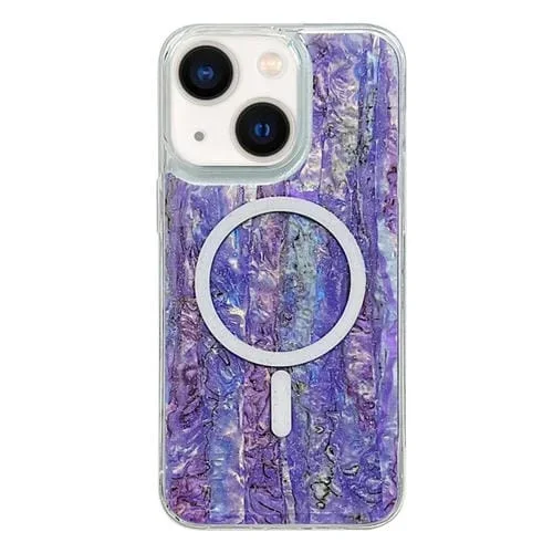 Funda para Teléfono TPU Magsafe iPhone 13/14 Textura de Concha (Púrpura)