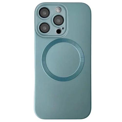 Funda para Teléfono TPU Magsafe iPhone 16 Pro Max Textura Cd Pintura Metalizada (Azul Sierra)