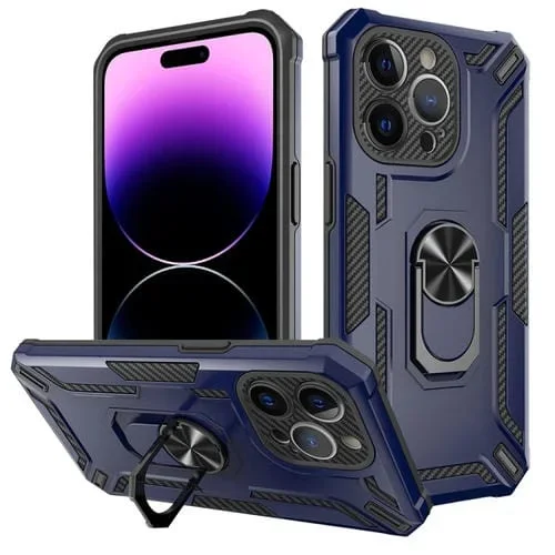 Funda para Teléfono Warship Armor 2 En 1 iPhone 15 Pro Max a Prueba de Golpes (Royal Blue)