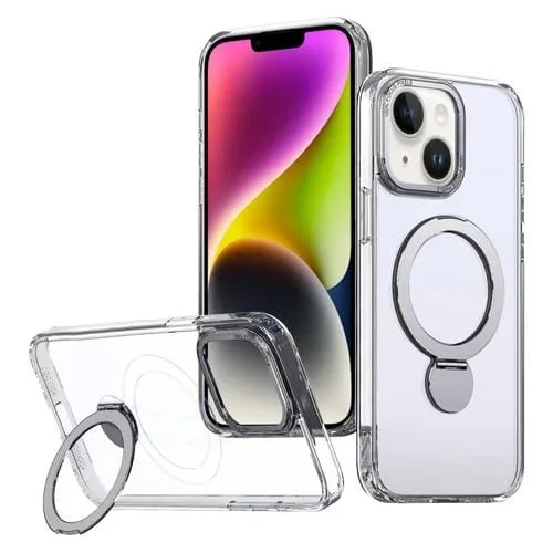 Funda para Teléfono Wing Series Gen2 con Soporte de Anillo Metal Magsafe para iPhone 14 Plus (Transparente)