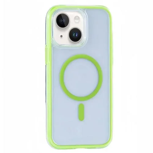 Funda para Teléfono Y2 Series con Imán Magsafe para iPhone 15 Plus y 14 Plus (Verde Fluorescente)