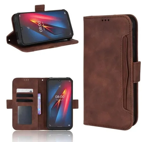 Funda para Ulefone Armor 8 Piel Siente Cuero Patrón de Pantorrilla (Marrón)