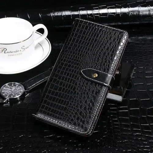 Funda para Ulefone Note 13P Idewei Textura Cocodrilo Horizontal Flip de Cuero (Negro)