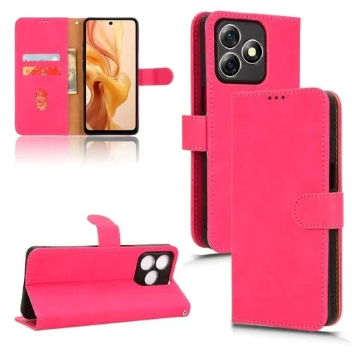 Funda para Ulefone Note 18 Cuero con Tapa Magnética Ultra Skin Feel (Rojo Rosa)