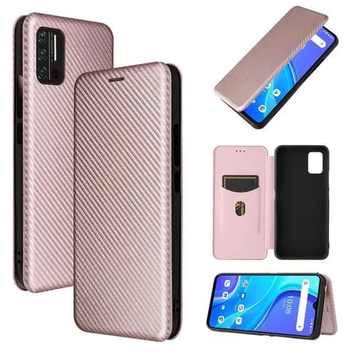 Funda para Umidigi A7S Fibra de Carbono Magnética Flip Horizontal TPU + PC Cuero PU con Ranura (Rosa)