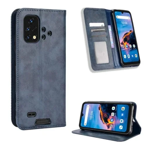 Funda para Umidigi Bison X10G / X10G Nfc con Hebilla Magnética y Textura Retro (Azul)