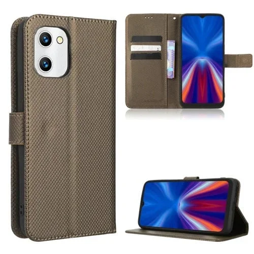 Funda para Umidigi G1 de Cuero con Textura de Diamante (Marrón)