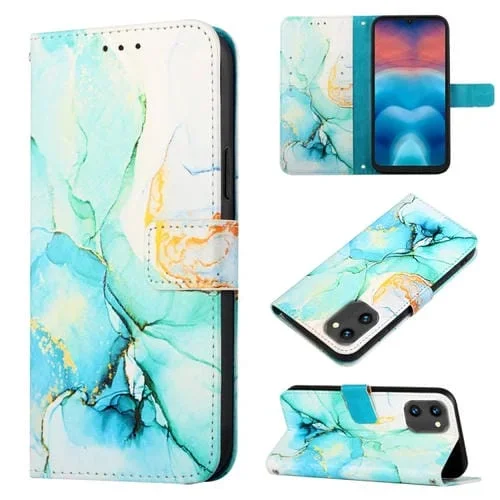 Funda para Umidigi G1 Pt003 con Tapa de Cuero y Patrón de Mármol (Verde)
