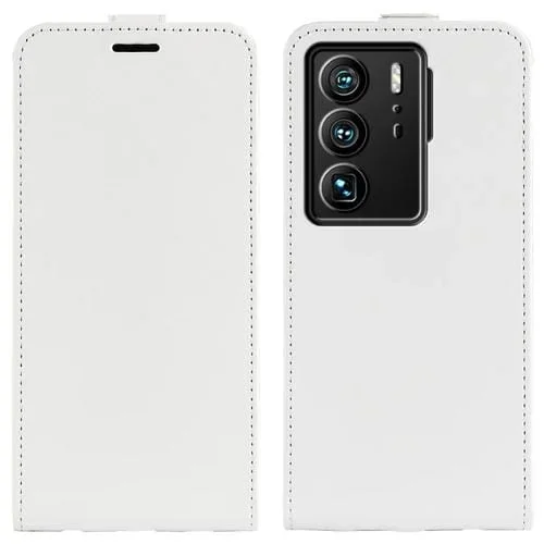 Funda para ZTE Axon 40 Ultra R64 Cuero Textura Vertical (Blanco)