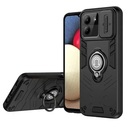 Funda para ZTE Blade A54 con Camshield y Ring Holder (Negro)