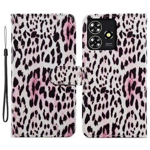 Funda para ZTE Blade A73 4G Cuero con Tapa Horizontal y Patrón Leopardo