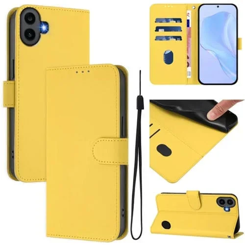Funda Piel Sintética con Cordón For Nothing cmf Phone 1 Skin Feel (Amarillo Limón)