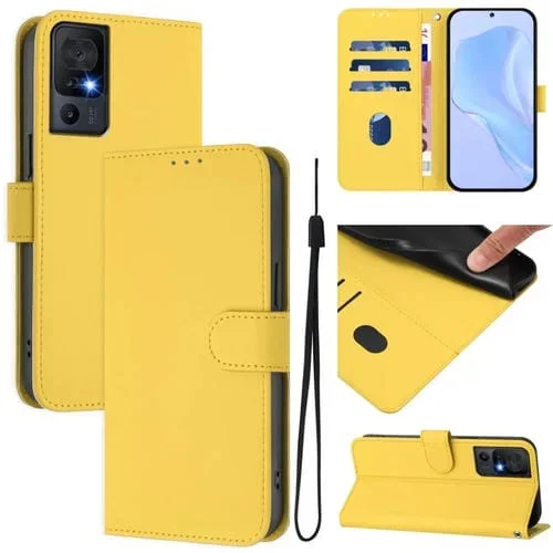 Funda Piel Sintética con Cordón para TCL 40 Se (Amarillo Limón)
