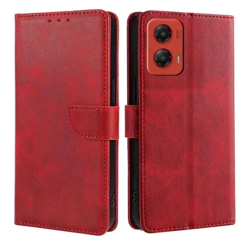 Funda Piel Sintética con Tapa y Hebilla para Motorola Moto G Stylus 5G (2024) (Rojo)