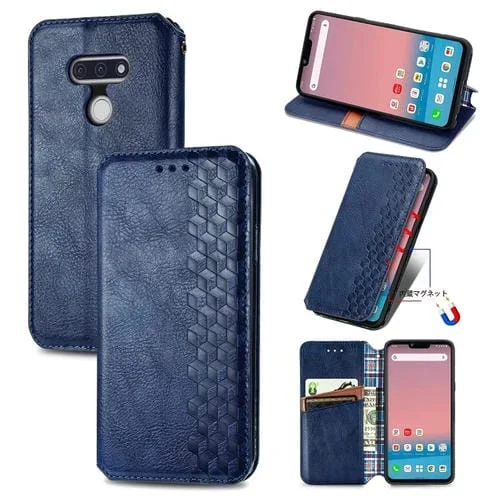 Funda Piel Sintética Magnética LG Style3 L-41A con Tapa Horizontal, Soporte, Ranuras y Billetera (Azul)