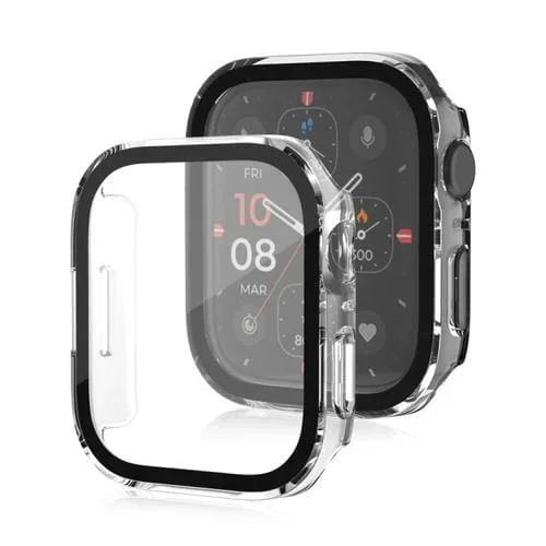 Funda Protectora 2 En 1 + Marco PC Life Waterproof para Apple Watch Series 6/5/4/SE 44mm (Transparente)