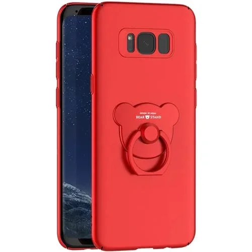 Funda Protectora Aiqaa Galaxy S8+ G955 a Prueba de Caídas con Soporte para Anillo (Rojo)