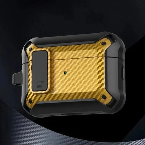 Funda Protectora Airpods Pro 2 Bumblebee Fibra De Carbono (Negro Amarillo)