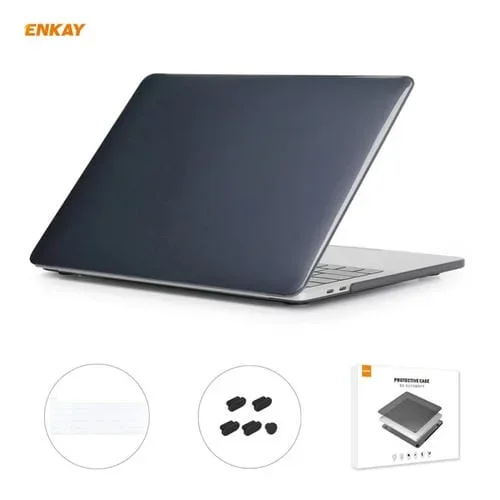 Funda Protectora Cristal 3 En 1 Enkay para MacBook Pro 16 A2141 con Barra Táctil (Negro)