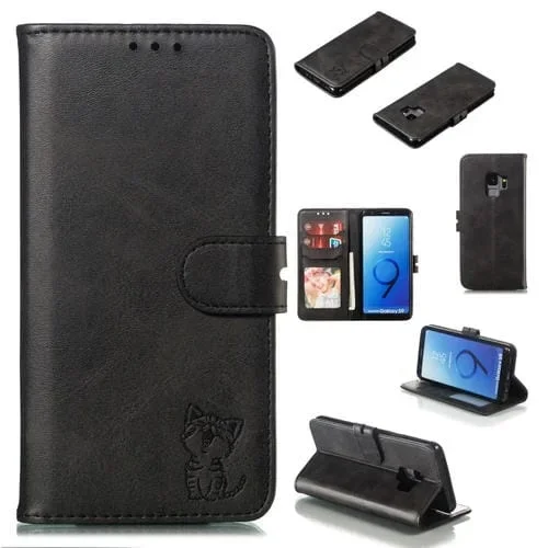 Funda Protectora Cuero Galaxy S9 (Negro)