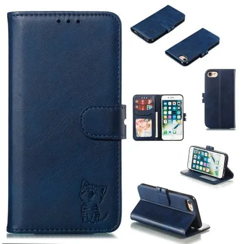 Funda Protectora Cuero para iPhone 6 y 6S (Azul)